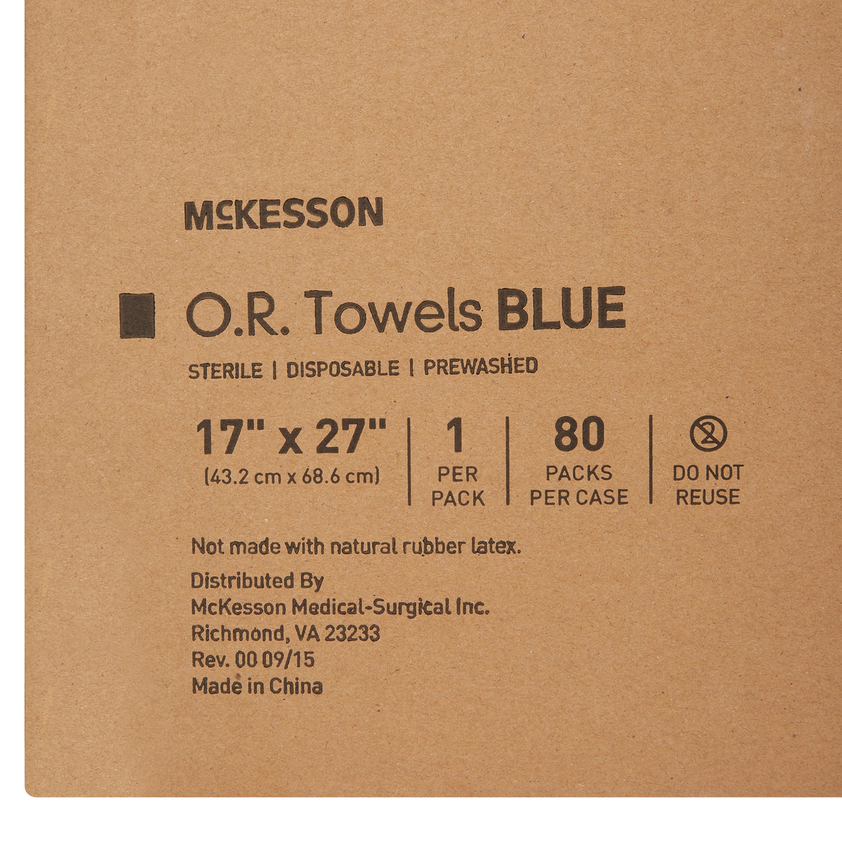O.R. Towel McKesson 17 W X 27 L Inch Blue Sterile - BeHope