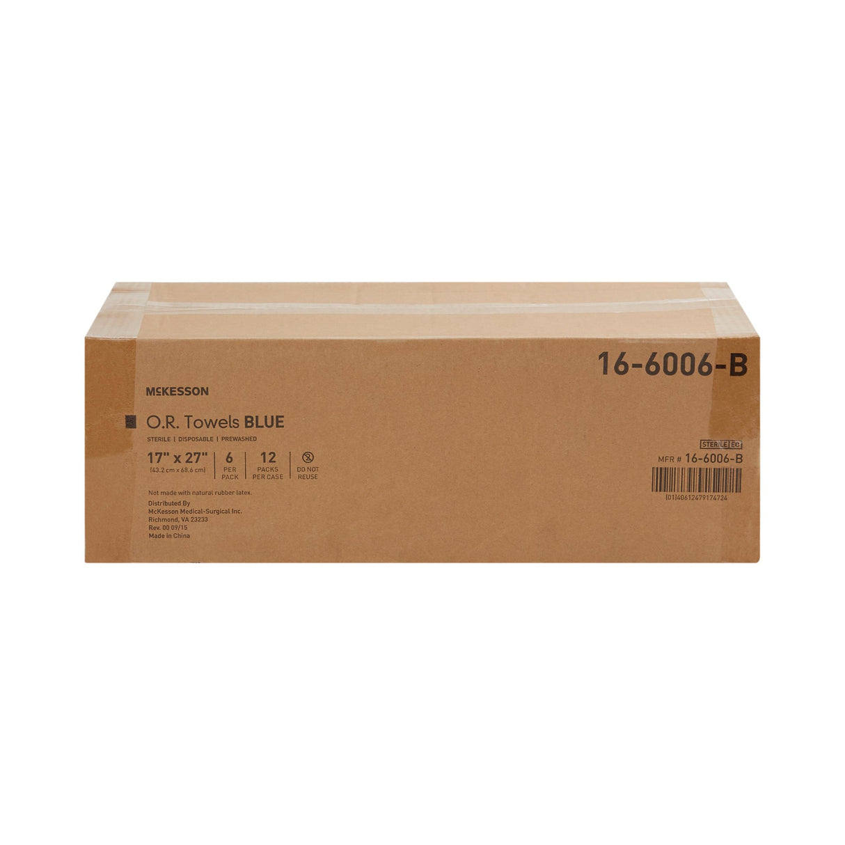 O.R. Towel McKesson 17 W X 27 L Inch Blue Sterile - BeHope