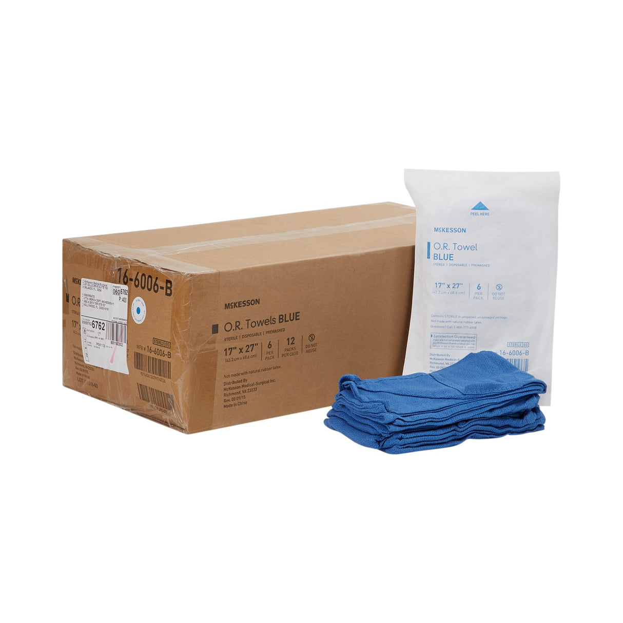 O.R. Towel McKesson 17 W X 27 L Inch Blue Sterile - BeHope