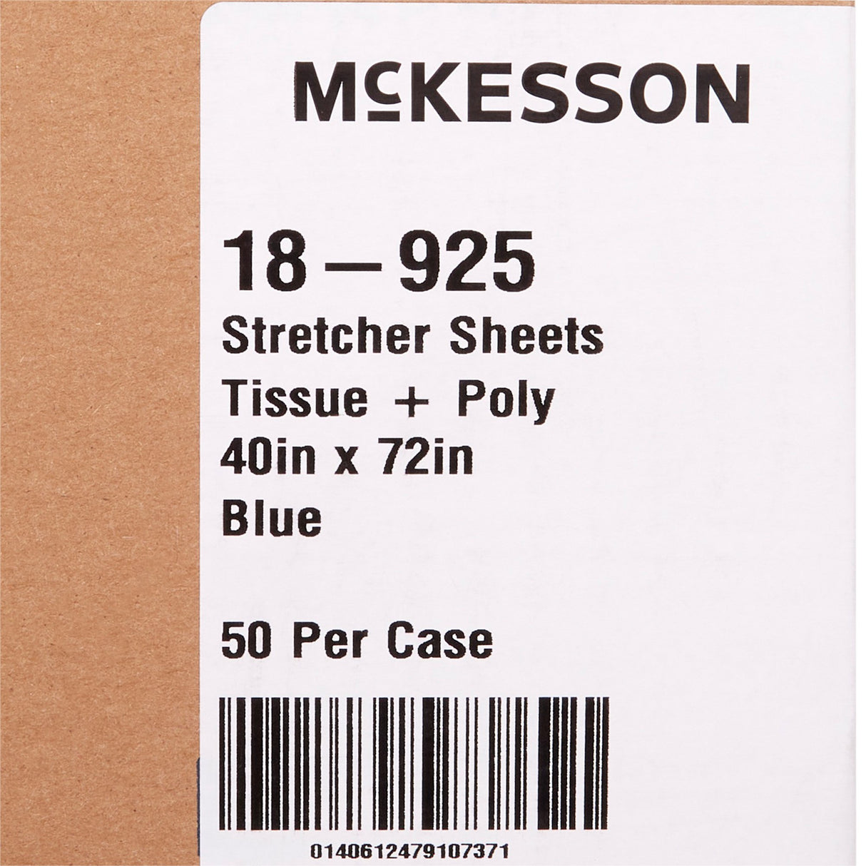 Stretcher Sheet McKesson Flat 40 W X 72 L Inch Blue 50% Cellulose Tissue / 50% Polyethylene Film Disposable - BeHope
