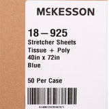 Stretcher Sheet McKesson Flat 40 W X 72 L Inch Blue 50% Cellulose Tissue / 50% Polyethylene Film Disposable - BeHope