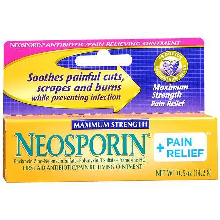 First Aid Antibiotic with Pain Relief Neomycin Sulfate / Polymyxin B Sulfate / Pramoxine HCl Neosporin® + Pain Relief Maximum Strength Cream 0.5 oz. Tube - BeHope