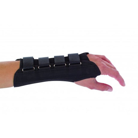 Wrist Support ProCare® Aluminum / Cotton / Flannel / Suede Right Hand Black Medium - BeHope