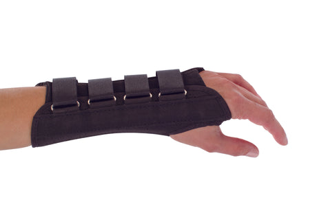 Wrist Support ProCare® Aluminum / Cotton / Flannel / Suede Left Hand Black Medium - BeHope