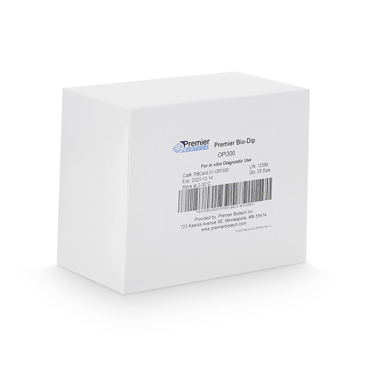 Drugs of Abuse Test Kit Premier Bio-Dip Opiates (OPI) 25 Tests CLIA Waived - BeHope