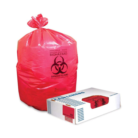 Biohazard Waste Bag Heritage Biohazard Symbol / Infectious Waste 44 gal. Red 37 X 50 Inch - BeHope
