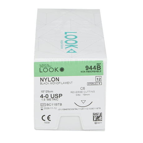 Look® Nonabsorbable Nylon Suture with Reverse Cutting Needle for Smooth Tissue Passage - BeHope