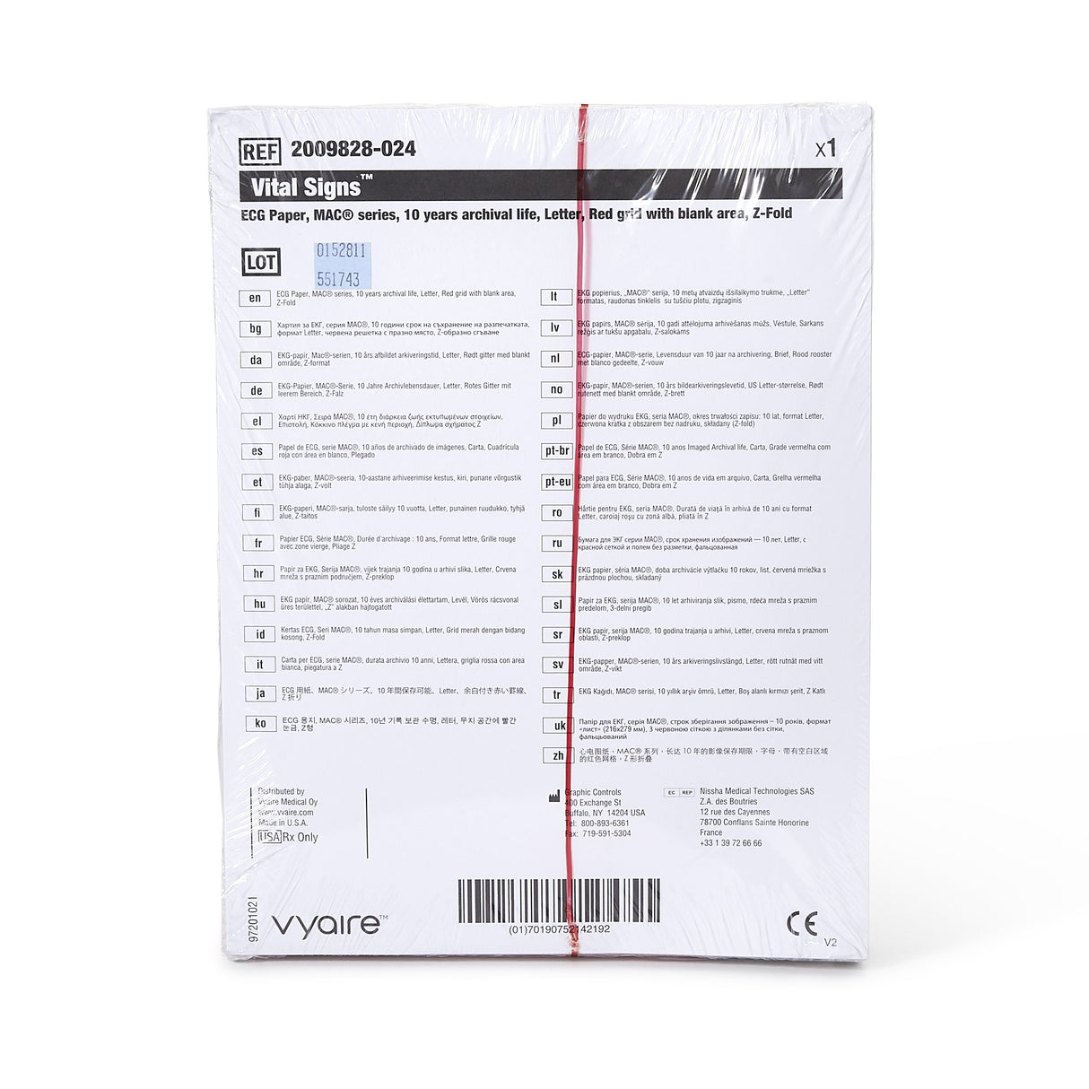 Recording Chart Paper GE Z-Fold Red Grid - BeHope