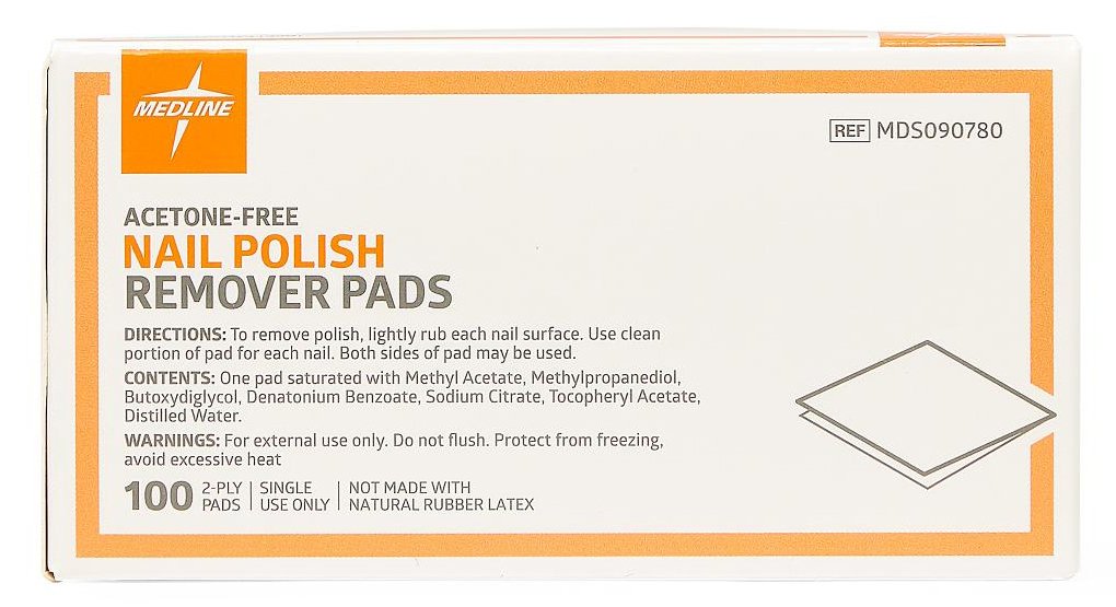 Nail Polish Remover Pad Medline 1-1/4 X 3 Inch - BeHope