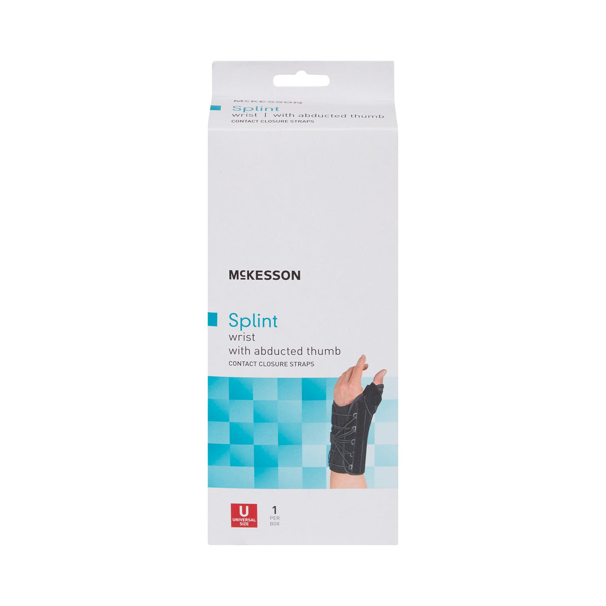 Wrist Brace with Thumb Spica McKesson Right Hand Black One Size Fits Most - BeHope