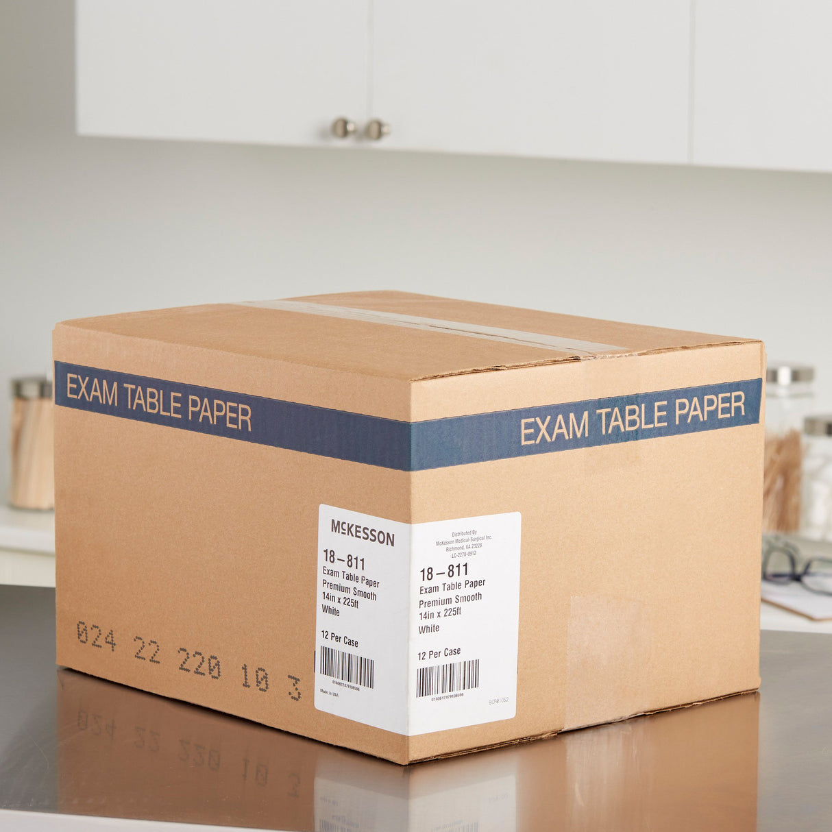 Table Paper McKesson 14 Inch Width 225 Foot Length White Smooth - BeHope
