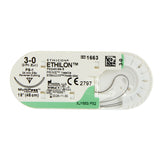 Nonabsorbable Suture with Needle Ethilon™ Nylon PS-1 3/8 Circle Reverse Cutting Needle Size 3-0 Monofilament - BeHope