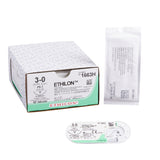 Nonabsorbable Suture with Needle Ethilon™ Nylon PS-1 3/8 Circle Reverse Cutting Needle Size 3-0 Monofilament - BeHope