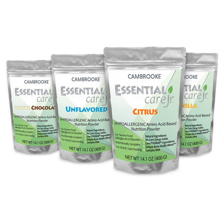 Pediatric Oral Supplement Essential Care Jr™ White Chocolate Flavor 14.1 oz. Pouch Powder Amino Acid Food Allergies - BeHope