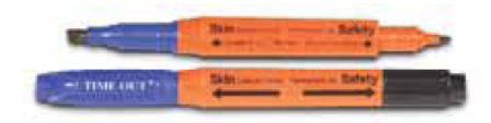 Skin Marking Kit with Sleeve Time Out® 4-in-1™ Gentian Violet-Free / Permanent Black Ink Sterile Triangular Barrel Dual Tip, Regular / Chiseled Tip - BeHope