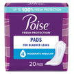 Bladder Control Pad Poise® Fresh Protection™ 10.9 Inch Length Moderate Absorbency Sodium Polyacrylate Core One Size Fits Most - BeHope