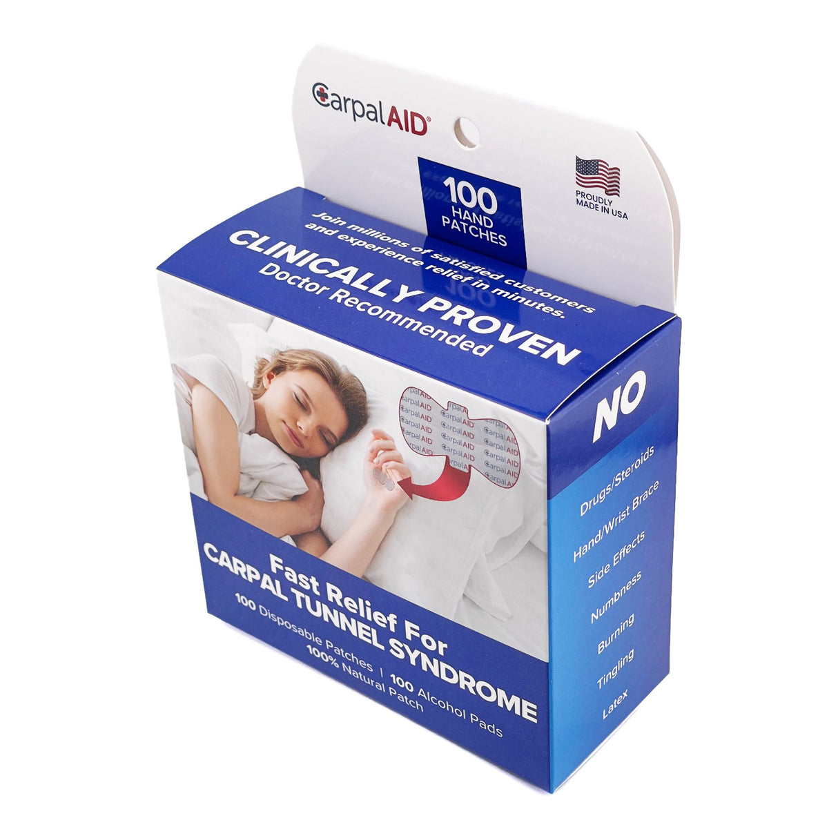 Hand-Based Carpal Tunnel Support Carpal AID® Patch Plastic Left or Right Hand Clear One Size Fits Most - BeHope