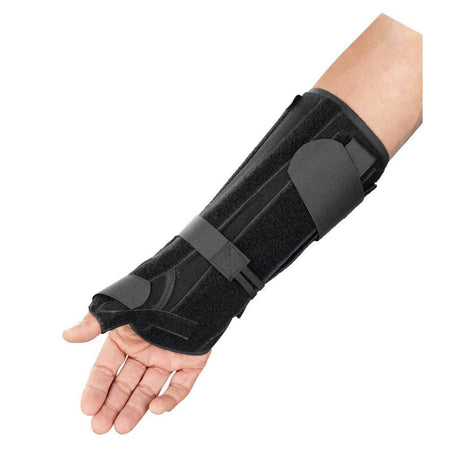 Wrist Brace with Thumb Spica Apollo Universal Aluminum / Foam Right Hand Black One Size Fits Most - BeHope