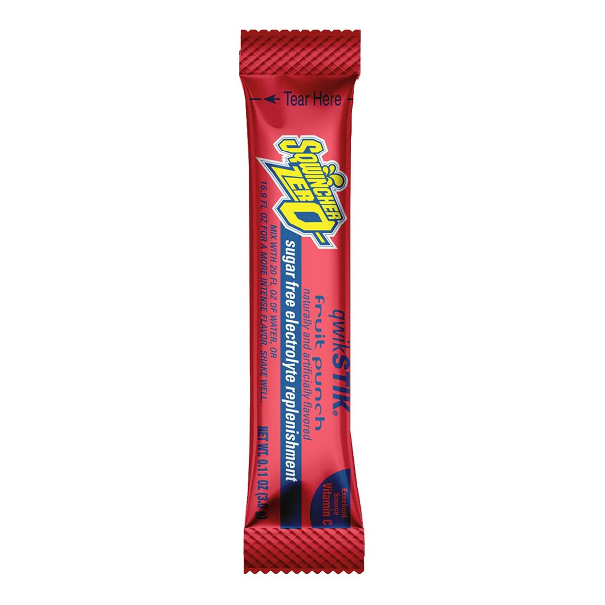 Oral Electrolyte Solution Sqwincher Quik Stik Zero Fruit Punch Flavor 0.11 oz. Electrolyte