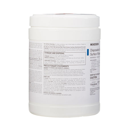 Surface Disinfectant McKesson Premoistened Manual Pull Wipe 160 Count Canister Alcohol Scent NonSterile - BeHope