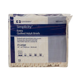 Unisex Adult Incontinence Brief Wings Extra Quilted X-Large Disposable Moderate Absorbency