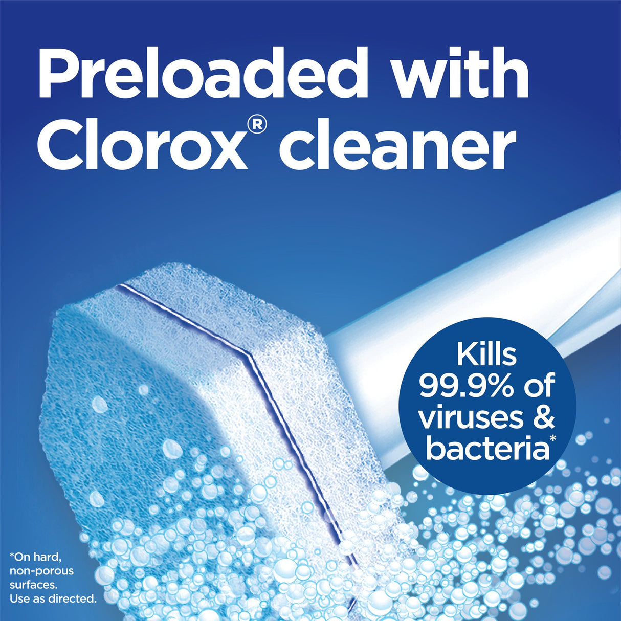 Toilet Bowl Cleaner Disinfecting Refill Pads Clorox® Blue / White, 3 Inch, Sponge Head - BeHope