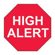 Pre-Printed Label Indeed Caution Label Red Paper HighAlert White Alert Label 3/4 Octagon - BeHope