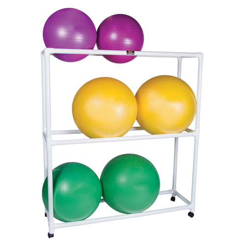 Étagère mobile à 3 étagères avec roulettes et boules en PVC