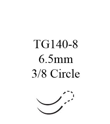Absorbable Suture with Needle GUT PLAIN Plain Gut TG140-8 3/8 Circle Spatula Needle Size 6-0 Monofilament - BeHope