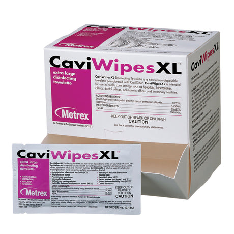 Surface Disinfectant CaviWipes™ Premoistened Alcohol Based Manual Pull Wipe 50 Count Individual Packet Alcohol Scent NonSterile - BeHope