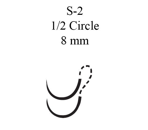 Nonabsorbable Suture with Needle Mersilene™ Polyester S-2 1/2 Circle Spatula Needle Size 4-0 Braided - BeHope