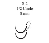 Nonabsorbable Suture with Needle Mersilene™ Polyester S-2 1/2 Circle Spatula Needle Size 4-0 Braided - BeHope