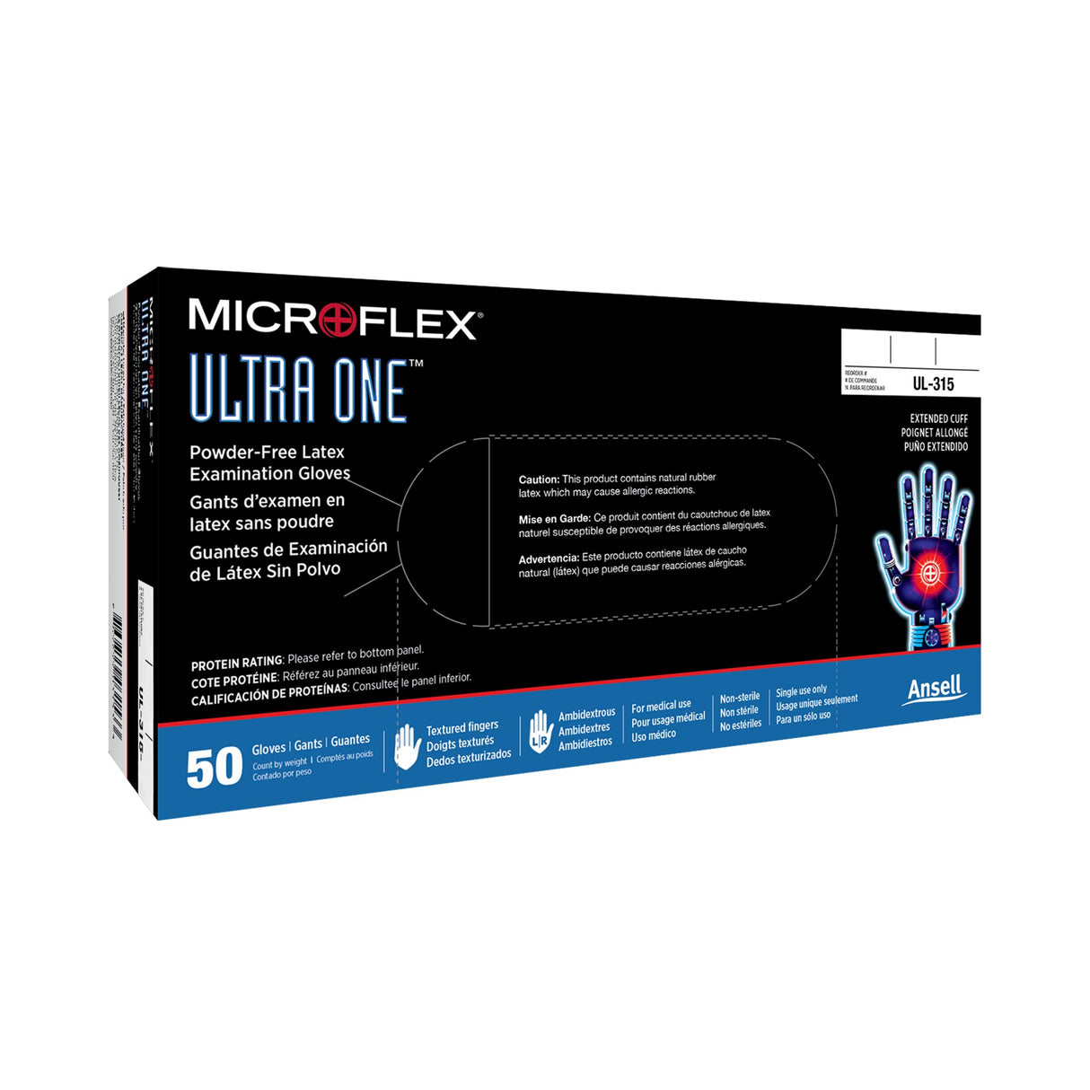Ultra One® Latex Exam Gloves with Extended Cuff Coverage - BeHope