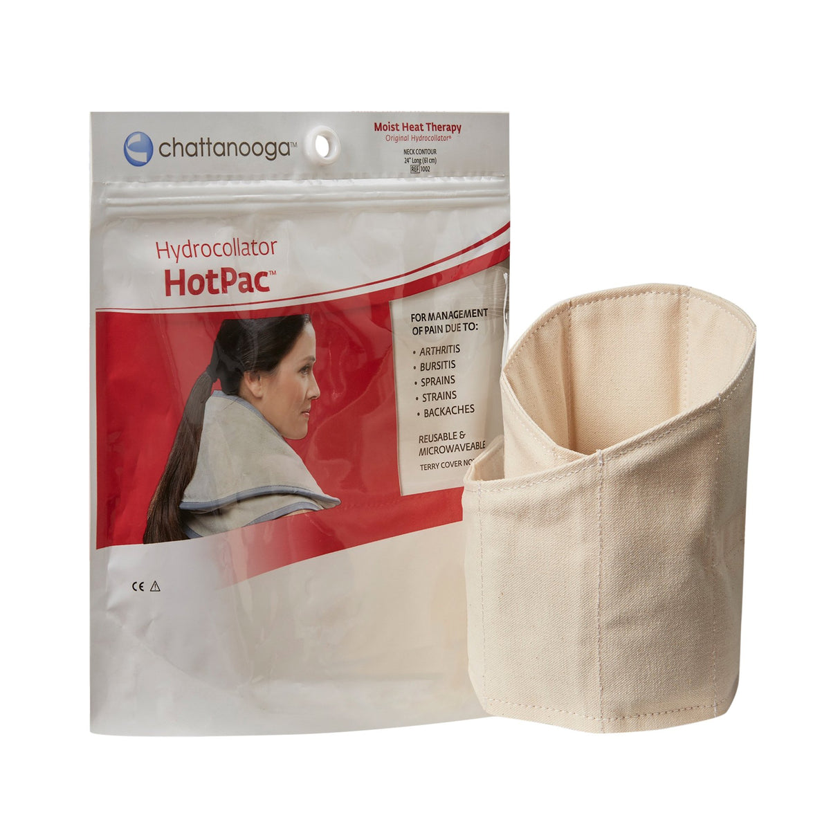 Moist Heat Therapy Pad HotPac™ Contour Neck One Size Fits Most Canvas Reusable - BeHope