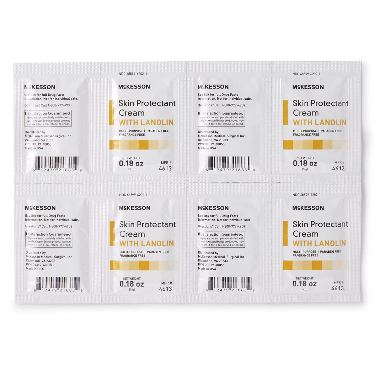 Skin Protectant Mckesson 5 Gram Individual Packet Unscented Cream