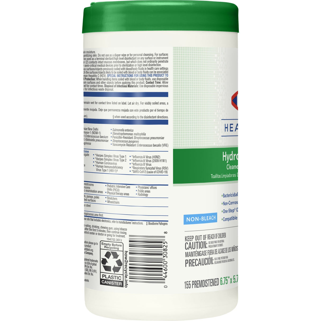 Surface Disinfectant Cleaner Clorox Healthcare® Premoistened Hydrogen Peroxide Based Manual Pull Wipe 155 Count Canister Unscented NonSterile - BeHope