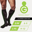 Compression Socks Green Drop™ Knee High Large / X-Large Black Closed Toe - BeHope