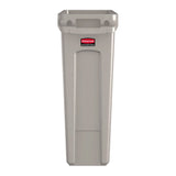 Trash Can Rubbermaid Slim Jim 92 Quart / 23 gal. Beige LLDPE Rectangular