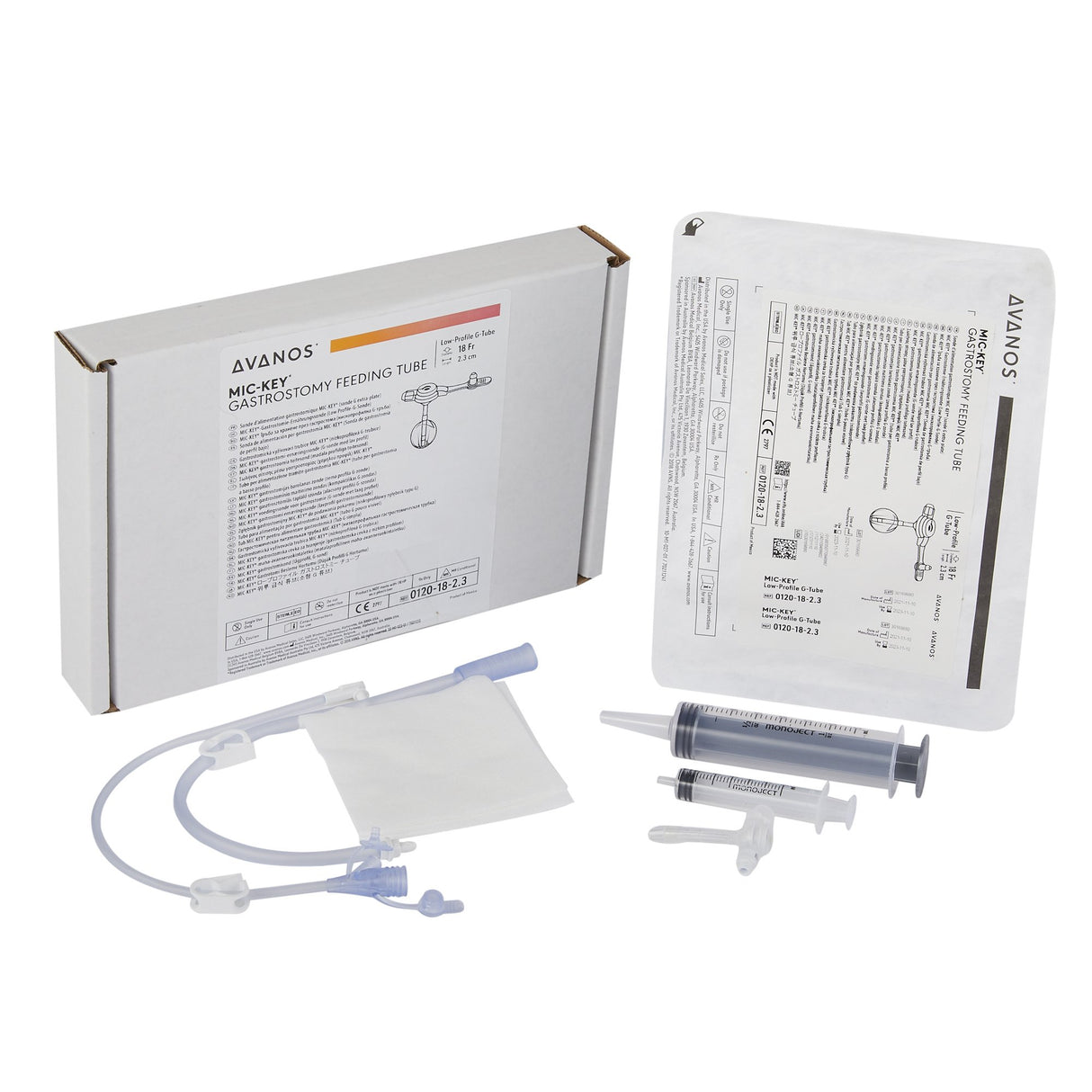 Low Profile Gastrostomy Tube Kit MIC-Key® 18 Fr. 2.3 cm Tube Silicone Sterile - BeHope