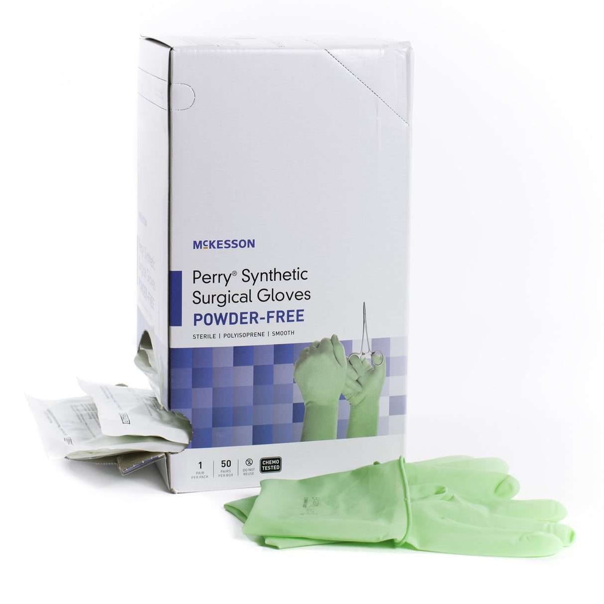 Surgical Glove McKesson Perry® Performance Plus Size 7 Sterile Polyisoprene Standard Cuff Length Smooth Green Chemo Tested - BeHope
