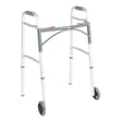 Dual Release Folding Walker with Wheels Adjustable Height McKesson Aluminum Frame 350 lbs. Weight Capacity 25 to 32-1/4 Inch Height - BeHope
