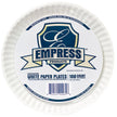 Plate Empress White Single Use Uncoated Paper 9 Inch Diameter - BeHope