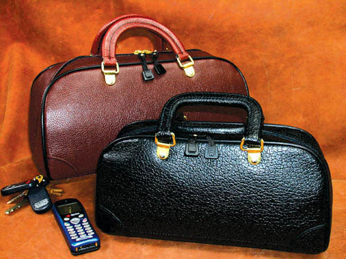 Sac de médecin à fermeture éclair 14 en cuir noir