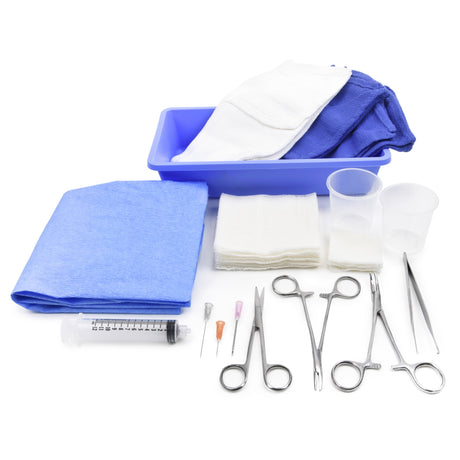 McKesson Premium Laceration Tray with Stainless Steel Instruments - BeHope