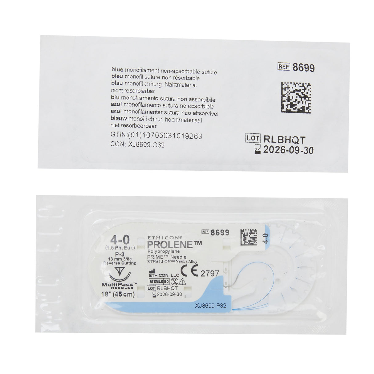 Nonabsorbable Suture Prolene™ Polypropylene Monofilament Reverse Cutting Needle - BeHope