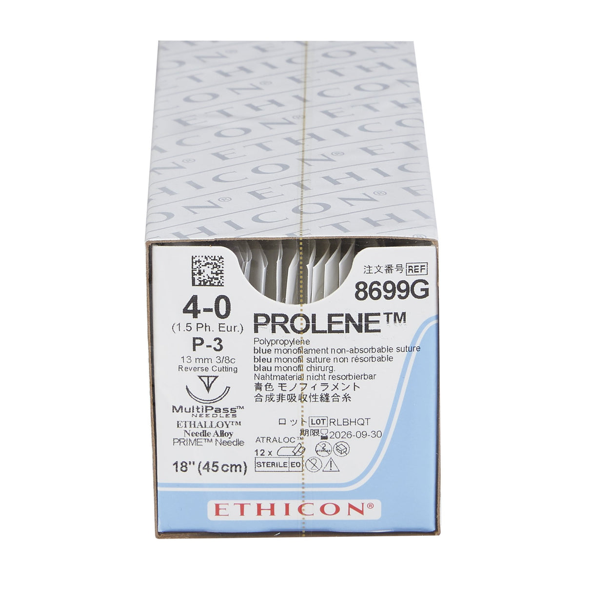 Nonabsorbable Suture Prolene™ Polypropylene Monofilament Reverse Cutting Needle - BeHope