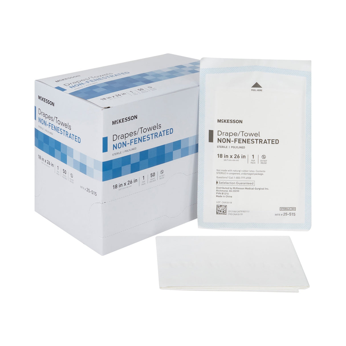 General Purpose Drape McKesson Poly Lined Towel Drape 18 W X 26 L Inch Sterile - BeHope