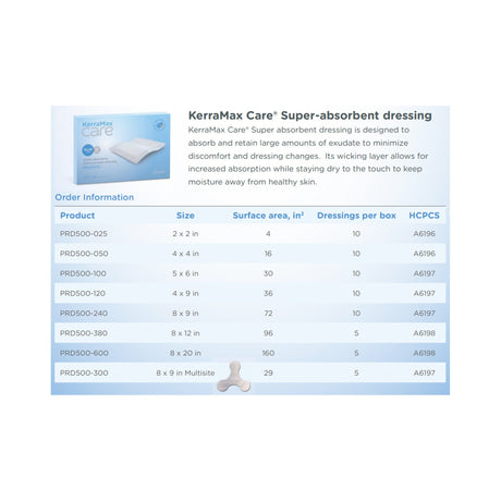 Super Absorbent Dressing KerraMax Care® 5 X 6 Inch Rectangle - BeHope