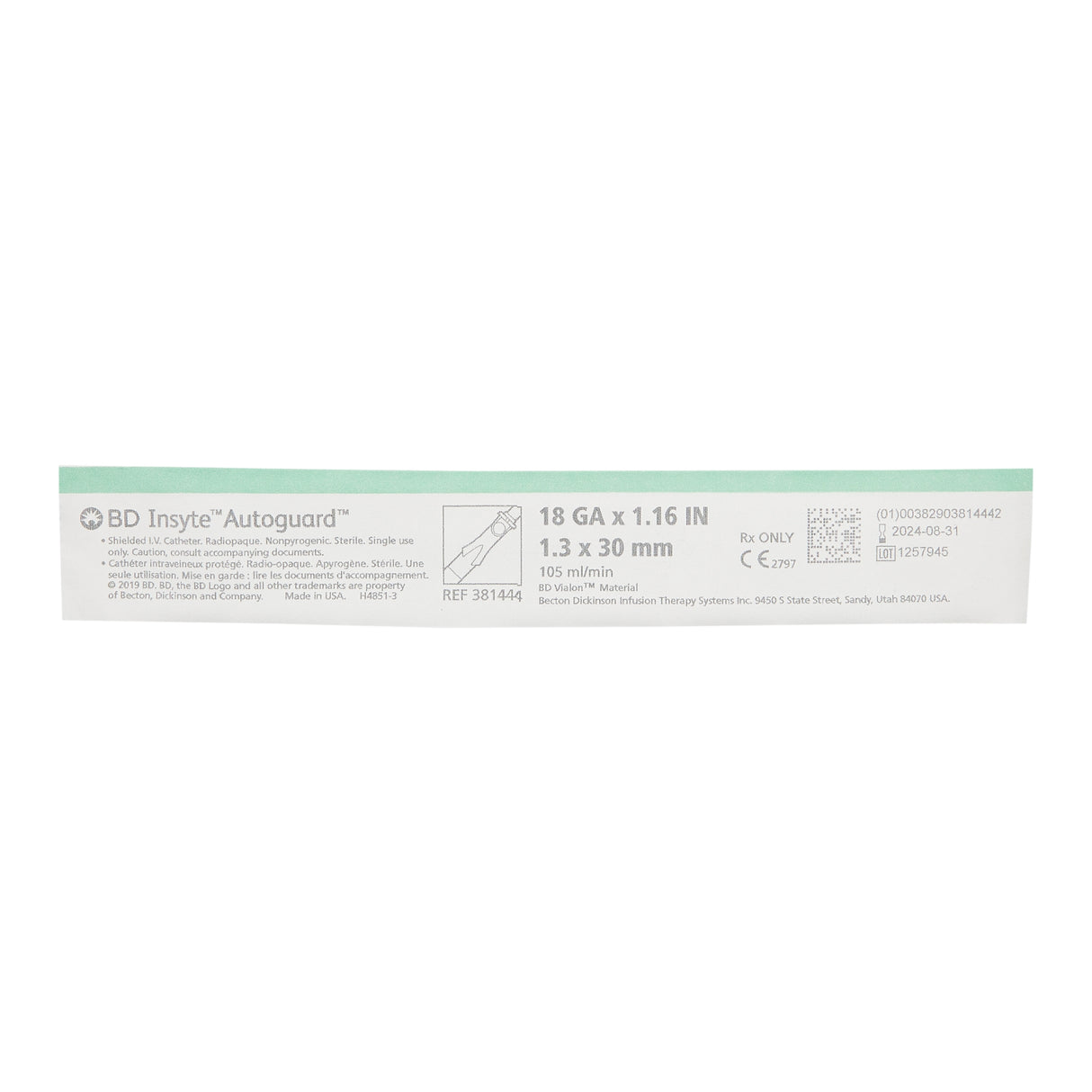 Peripheral IV Catheter Insyte™ Autoguard™ BD Vialon Safety Needle Shielding - BeHope