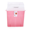 Sharps Container GatorGuard™ In-Room™ Translucent Red Base 20-1/2 H X 14 W X 6 D Inch Horizontal Entry 3 Gallon - BeHope